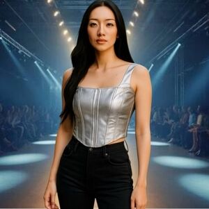 NWT - Japna Silver Crop Top